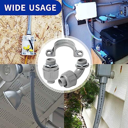 (3/4" Conduit Parts 60 Pack) Yariwiz 3/4 PVC Electrical Conduit Fitting Plastic Liquid Tight Conduit Connector Kit, Include 20 Conduit Couplings, 20 Conduit 90 Degree Elbows and 20 Conduit Straps - style: 3/4" Part Kit-60 Pack