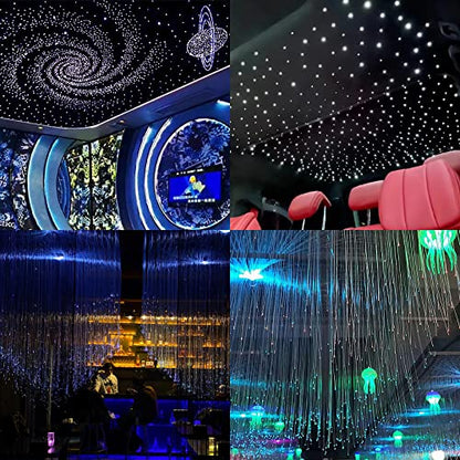 End Glow Fiber Optic Light Cable, AZIMOM PMMA 150pcs 0.03in 6.5ft Fiber Starlight Strands Lights Roll 0.75mm 2Meter Starlight Headliner Twinkle Star Roof Ceiling Decor - size: 150pcs*0.03in*6.5ft