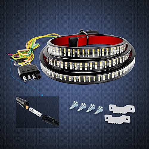 Nilight 60 Inch Truck Tailgate Light Bar Triple Row 504 LEDs - color: 60" Tailgate Light Strip Red/White/Amber 504 LEDs