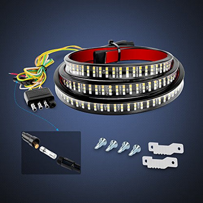Nilight 60 Inch Truck Tailgate Light Bar Triple Row 504 LEDs - color: 60" Tailgate Light Strip Red/White/Amber 504 LEDs