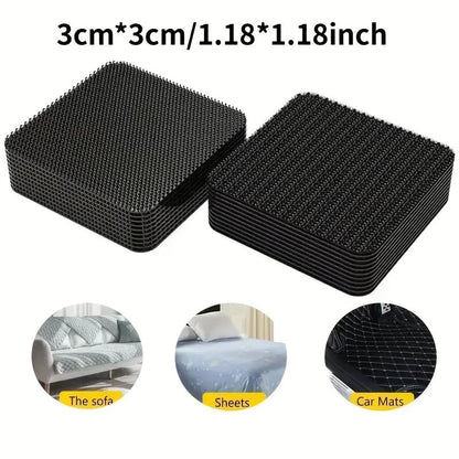 60pcs/30pairs Scratch-Resistant Strong Adhesive Tape -Durable DIY Car Floor Mat Self-Adhesive Cable Organizer, Essential for Vehicle Maintenance| Structure (Black-30pairs) - color: Black-30pairs