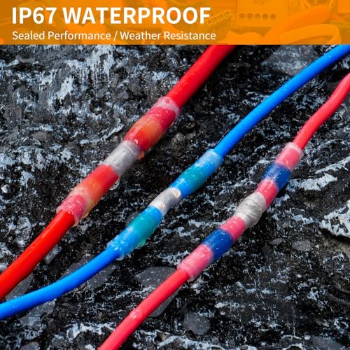 600PCS Solder Seal Wire Connectors, Heat Shrink Wire Connectors Kit, Waterproof Heat Shrink Butt Connectors for Marine Automotive Boat Truck RV Wiring, AWG 26-10, 5 Sizes