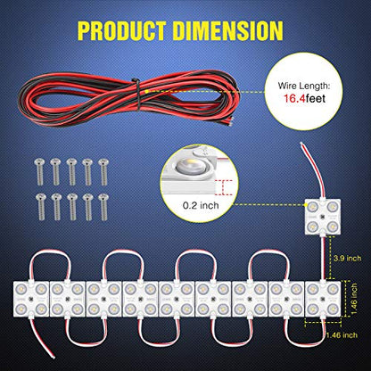 Nilight 40Leds Van Interior Light Kits White Led Ceiling Lighting Kit - size: 40Leds 10 Modules