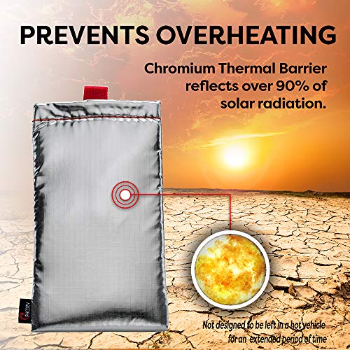 PHOOZY Apollo Thermal Phone Case | Insulated Phone Pouch Extends Battery Life 3X | Heat Resistant Drop Protection | Military Grade Water Resistant | Medium | Silver - color: Silver, size: Medium