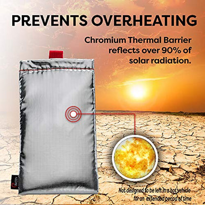 PHOOZY Apollo Thermal Phone Case | Insulated Phone Pouch Extends Battery Life 3X | Heat Resistant Drop Protection | Military Grade Water Resistant | Medium | Silver - color: Silver, size: Medium