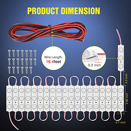 Nilight 60Leds Van Interior Light Kits White Led Ceiling Lighting Kit - size: 60Leds 20 Modules