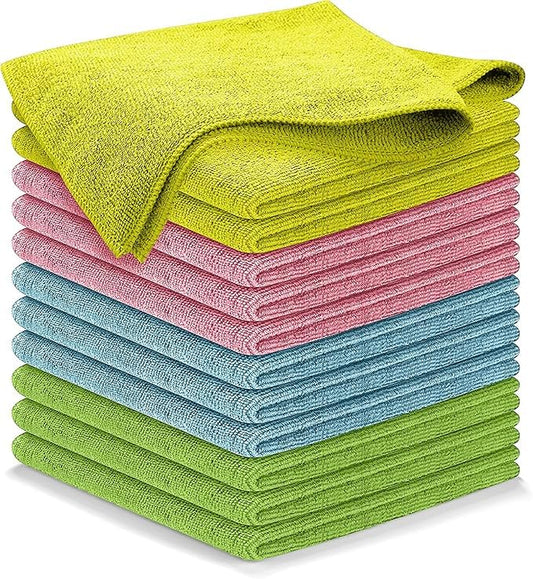 USANOOKS Premium 300GSM Microfiber Cleaning Cloth - 12.5"x12.5" High Performance - 1200 Washes, Ultra Absorbent Microfiber Towels for Cars Undercarriage, Rims & Engine Bay Cleaning - Microfiber Cloth - color: Multicolor, size: Pack of 12