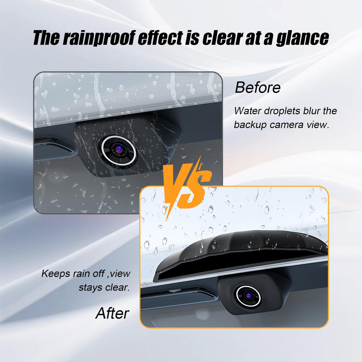 Universal Car Backup Camera Rain Shield, Reversing Camera Anti-Rain Cover, Non-Destructive Adhesion, Silicone Protection Cover Compatible with Most Vehicle (Black) - color: Black